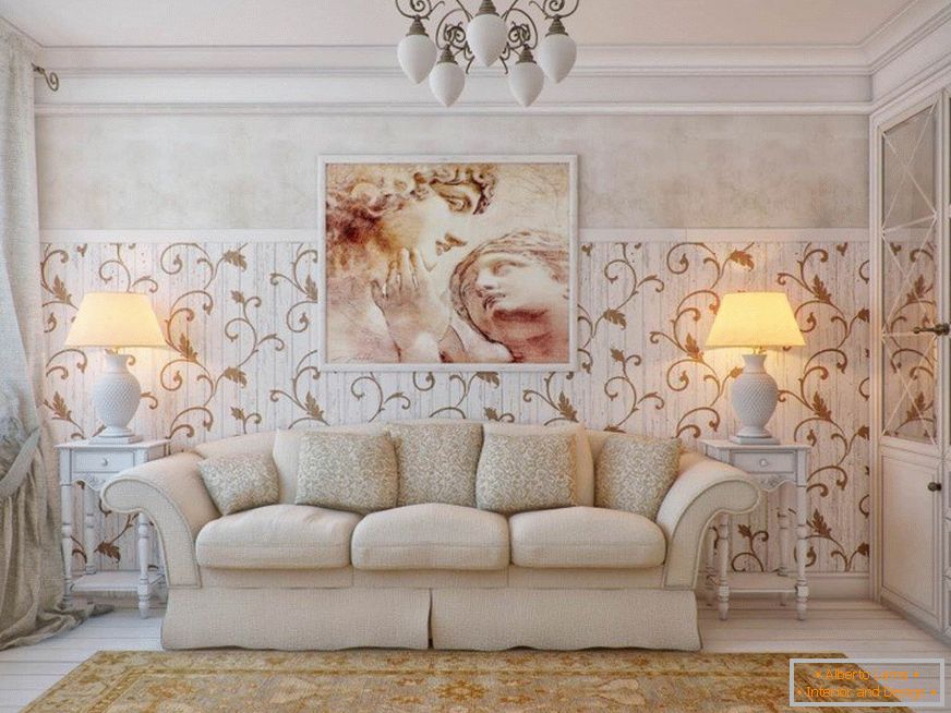 Дневна соба во Прованса стил со слика