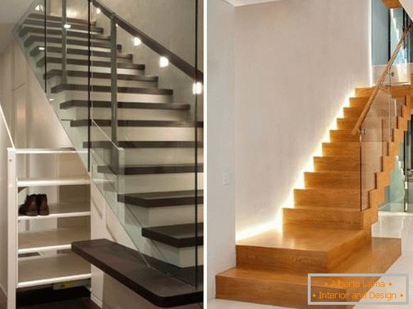 Најдобрите идеи за осветлување скали во приватна куќа на вториот кат