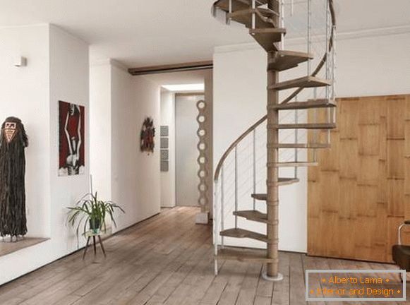 Убави скали во куќата - модерен дизајн на спирални скалила