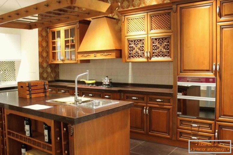 модерна дрвена гардероба за кујна дизајн осветлување-идеја-во-таванот-заедно црно-гранит-countertop-кујна-island_white-плочка-ѕид-backsplash-jpg