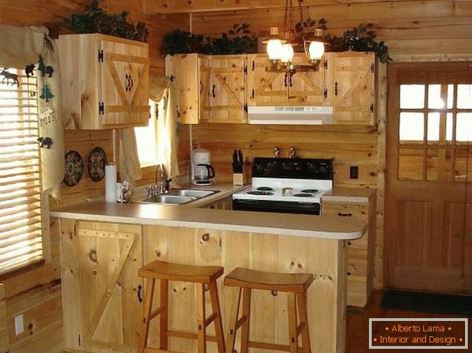кујна направена од дрво со свои раце, фото 19