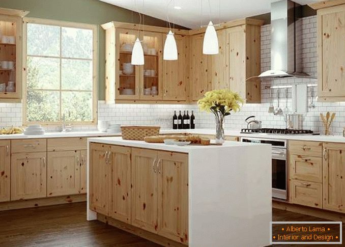 кујна за дача со свои раце направени од дрво, фото 8