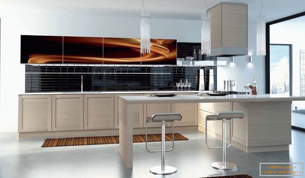 Светло мебел во кујната во стилот на Арт Нову