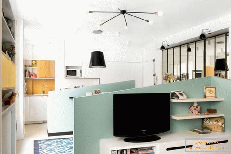 Идејата за внатрешна дневна соба за мали апартмани од MAEMA архитекти