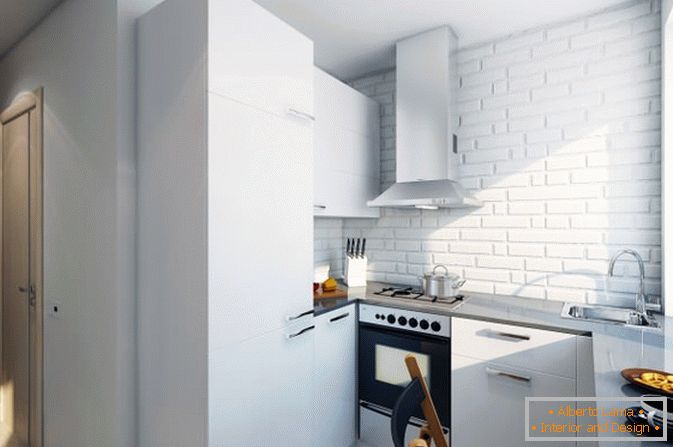 Белата кујна на мал студиски стан во Русија