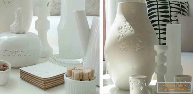 Декоративни елементи во бела боја