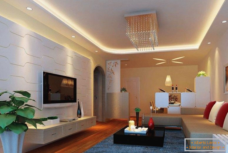 подвижен таван-поп-дизајн-осветлување-за-дневна соба-внатрешни ѕидни облоги-2014