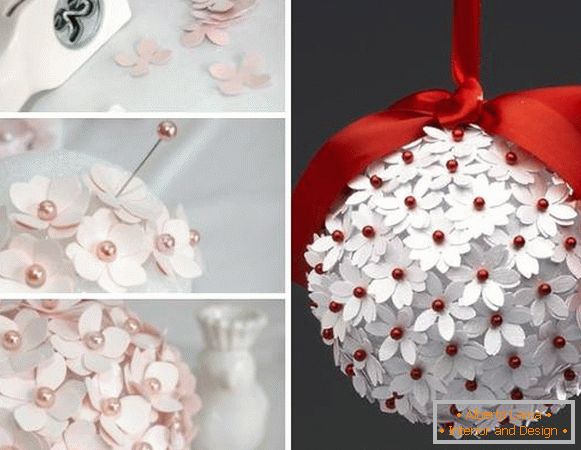 Декоративни Божиќ топката на хартија - фото craftwork