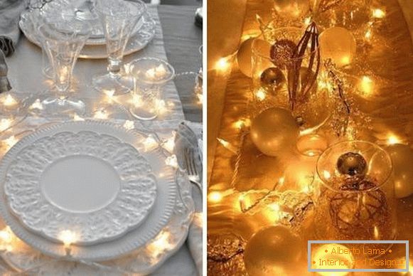 Гарланд ЛЕР како декорација на масата на Нова Година