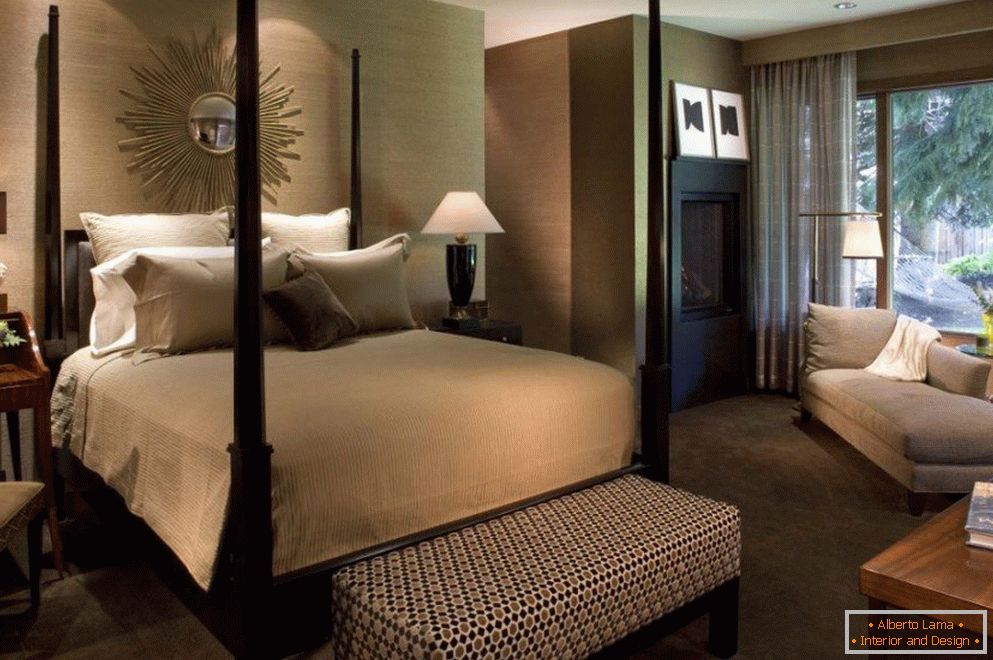 Спална соба со маслинови нијанси