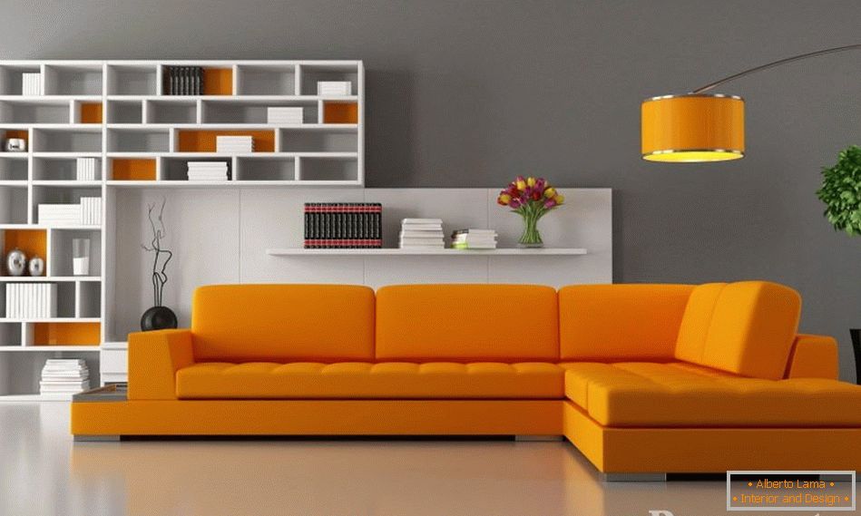 Портокал мебел в гостиной