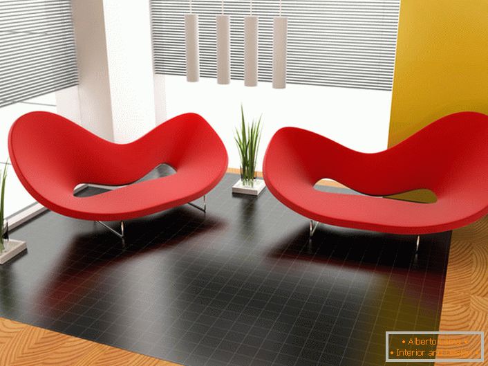 Интересни светла фотелји од бизарен облик за дизајн во стилот на авангардата. 