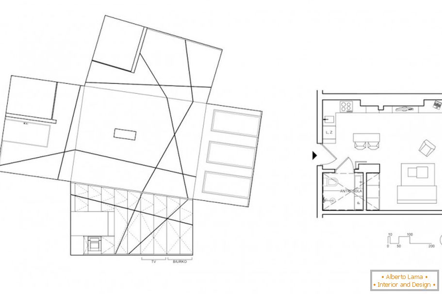 Планот на студиото стан Петар стан
