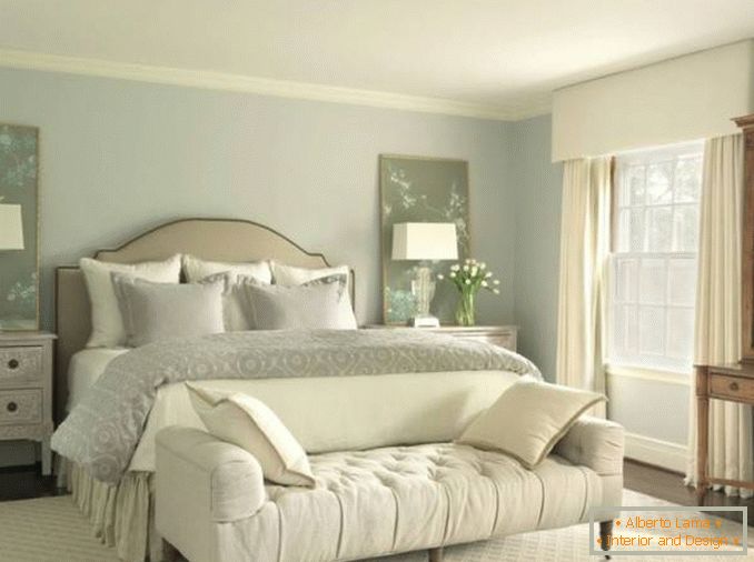 Спална соба дизајн во неутрални бои