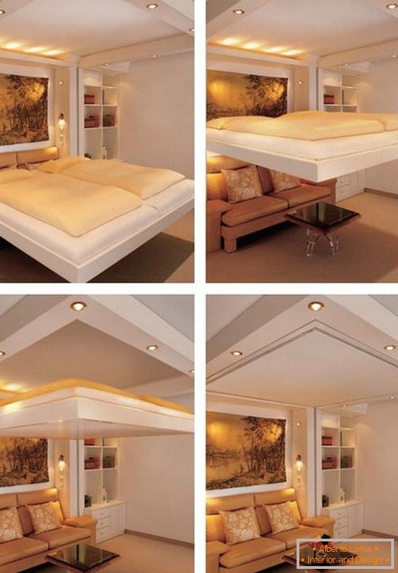 Кревет што е прикачен на таванот