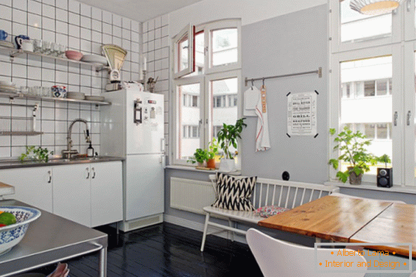Кујната на мал стан во Стокхолм