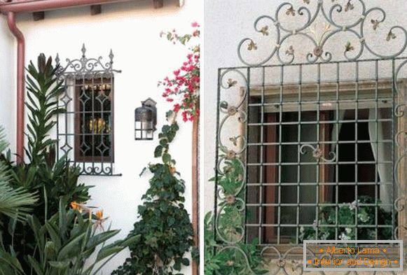 Декоративни решетки на прозорци - слика на фасадата на куќата