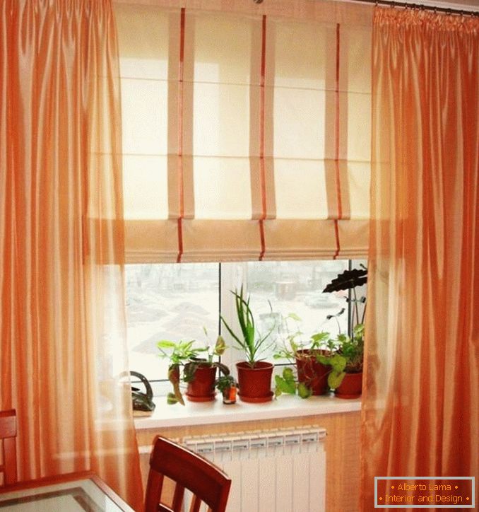 Римски завеси слика за пластични прозорци во кујната