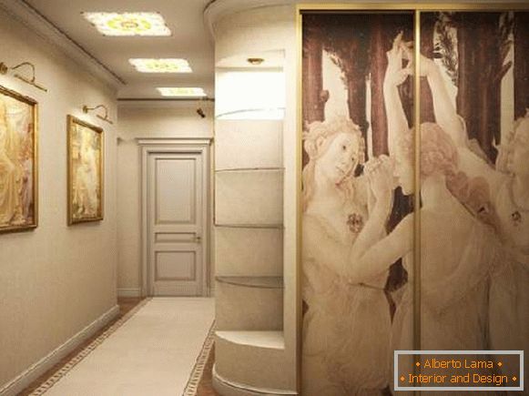 гардероба во класичен стил во ходникот, фото 38
