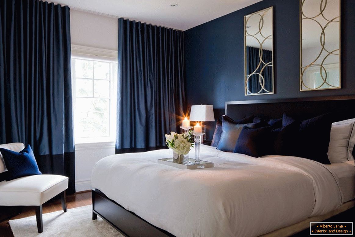 Спална соба дизајн во сино