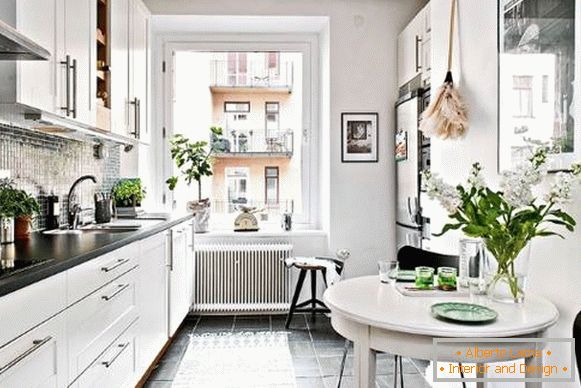 Кујнски дизајн во двособен стан во скандинавски стил