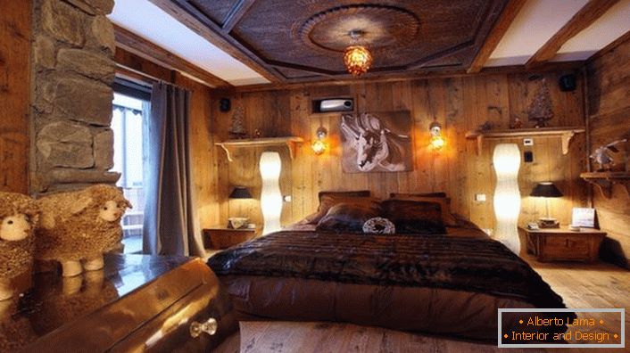 Луксузни спална соба во стилот на вила ви овозможува да се релаксираат во