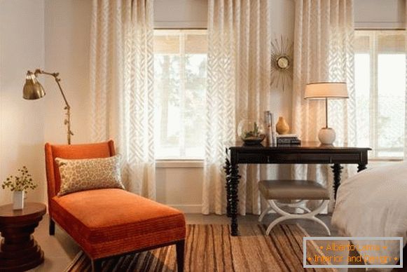 Модерни завеси во спалната соба слика 2016 со убава шема
