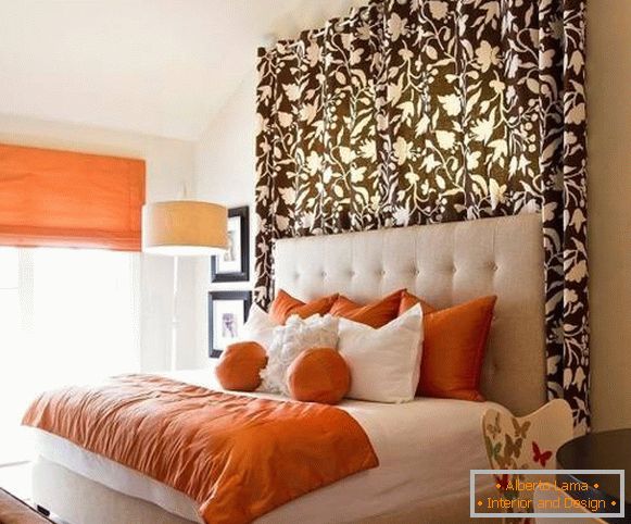 Браун спални завеси - фото дизајн 2016 со шема