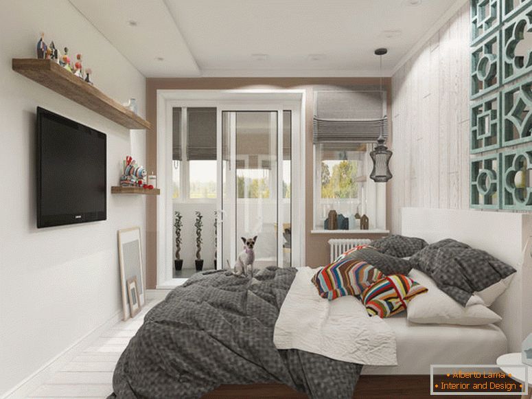 Бела спална соба во скандинавски стил