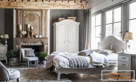 Дизајн на спална соба во стилот на Прованса - фото с идеями декора