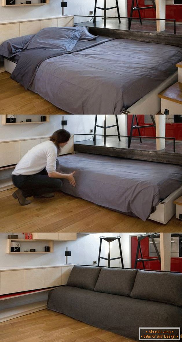 Скриен кревет во студиото