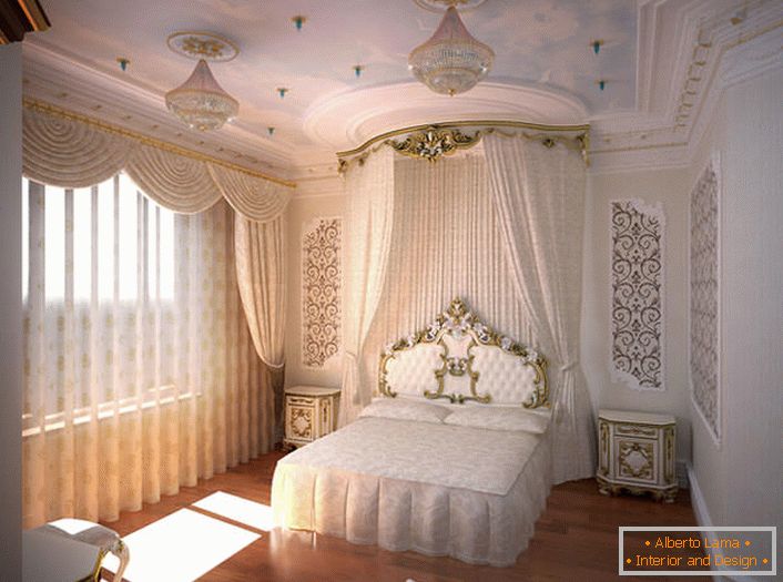 Модерна спална соба во барокен стил.