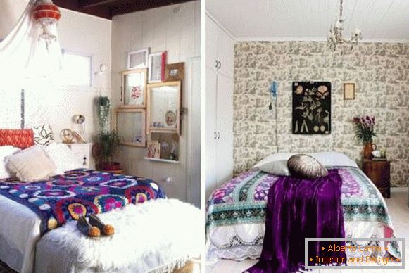 Спална соба во стилот на Бохо - фотографии од најдобрите идеи