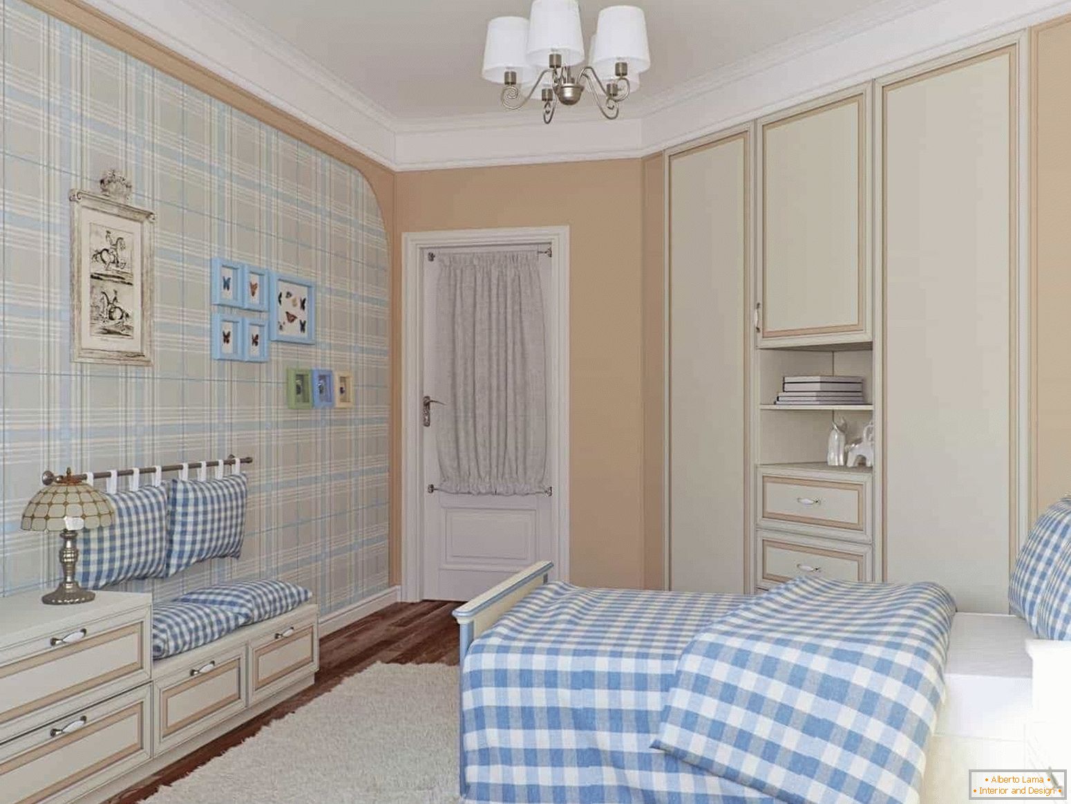 Спална соба за тинејџер во стилот на Прованса