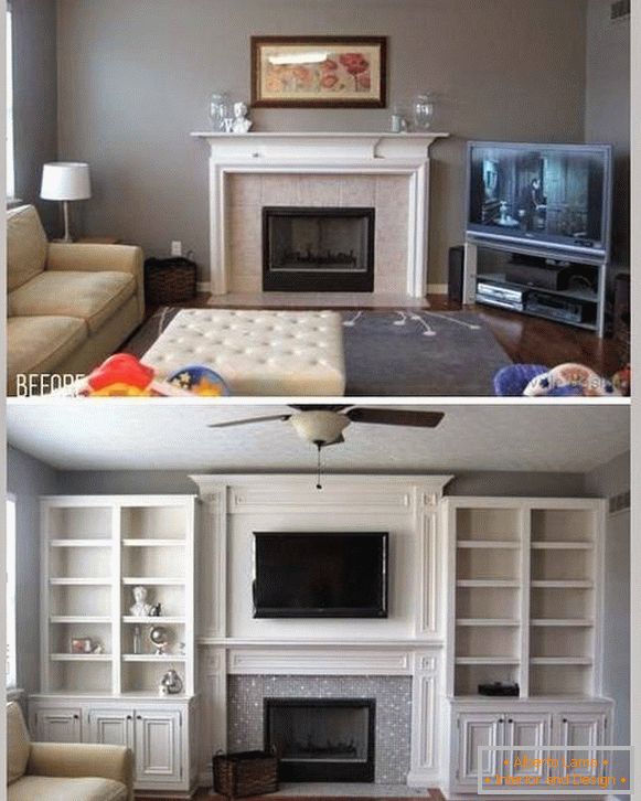 Дизајн на дневната соба пред и после