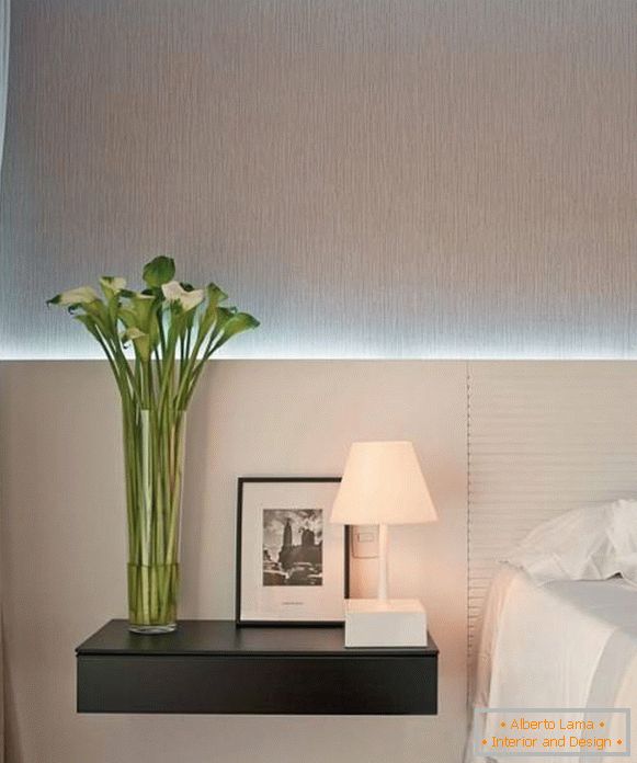 LED позадинско осветлување во спалната соба
