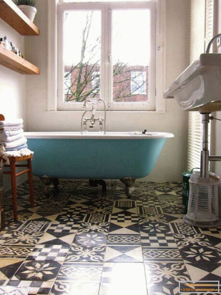 сликарство-единствена бања-подни плочки-идеи за мали купатила-декорација