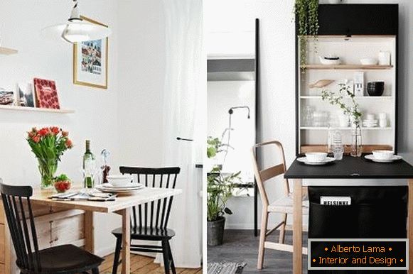 Преклопен мебел за јадење област во мала кујна