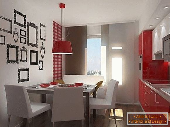Проектирање јадење област во кујната - фото дизајн на ѕидовите