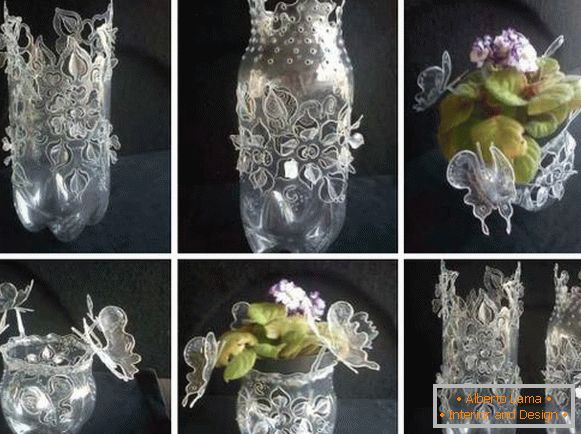 Декоративна вазна од пластично шише со свои раце