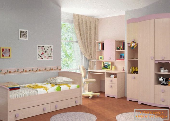 Модуларен мебел за деца треба да биде пространа, така што просторијата на детето не изненадува.