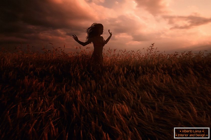 Девојка на полето на пченица