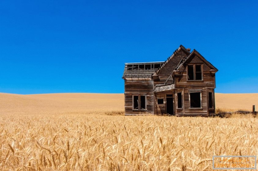 Стара куќа во пченица поле