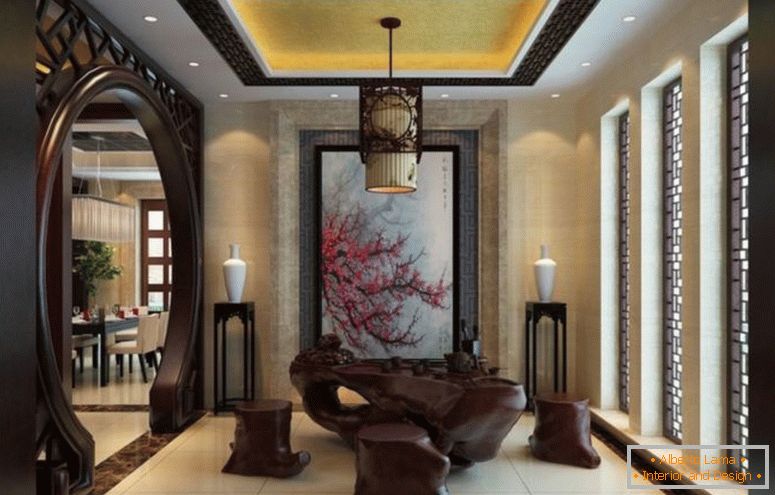 кинески стил-чај-соба-внатрешен дизајн