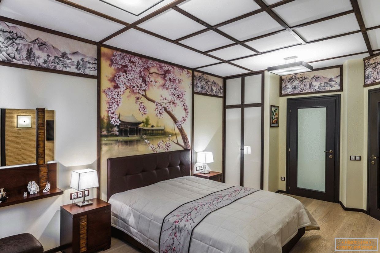 Спална соба внатрешни работи в японском стиле