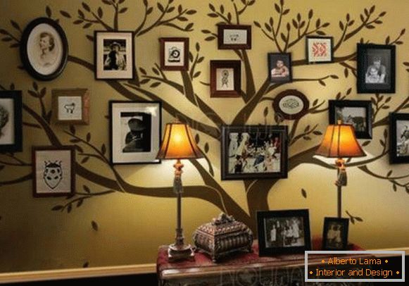 Големо семејно дрво на ѕидот