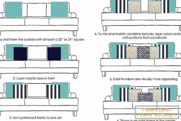 Како да поставите перници на каучот