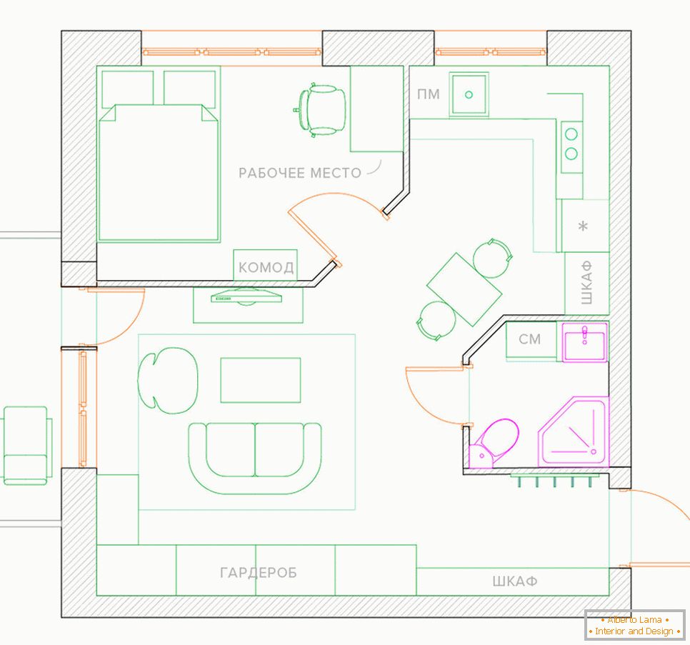 Ремоделирање на еднособен стан во стан со спална соба