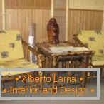 Табела и столици изработени од бамбус