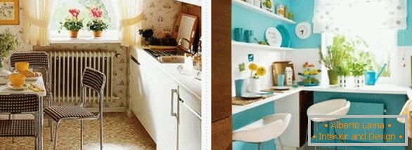 Примери за изгледот на малите кујни